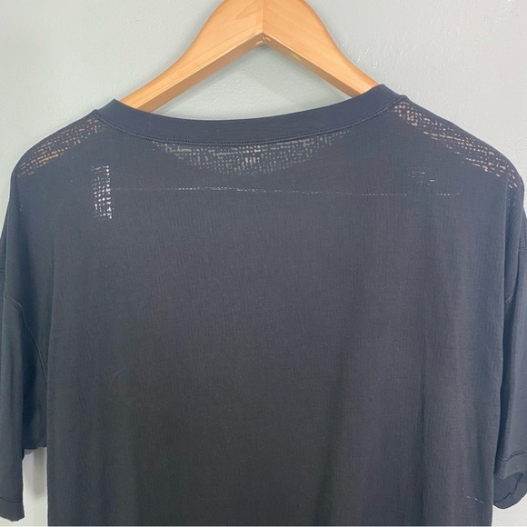 Lululemon Sheer T Shirt Slit Asymmetrical Hem Tee Black Veil Sz 12‎ - Picture 4 of 5